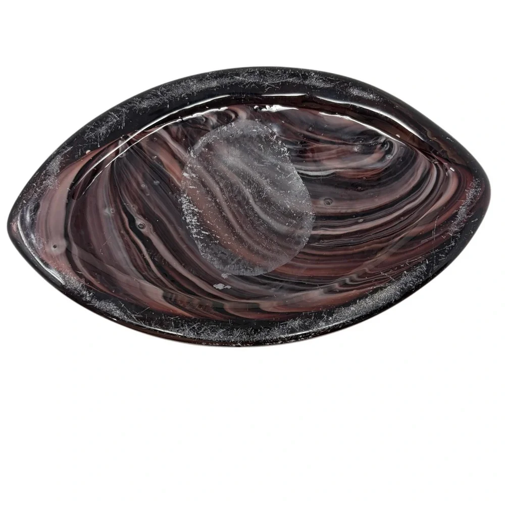Vintage Purple Swirl Art Glass Vase Freeform Studio Glass Sculptural Decor